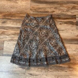 White House| Black Market Silk Paisley Skirt